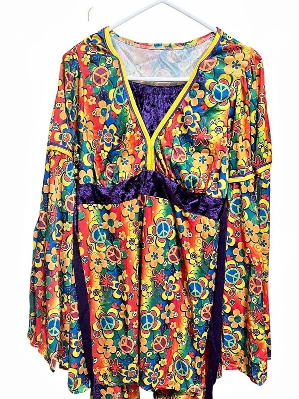 Generation Hippie Purple Haze Hippie Costume Floral Multicolor